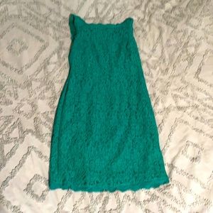 Adrianna papell teal/green lace cocktail dress